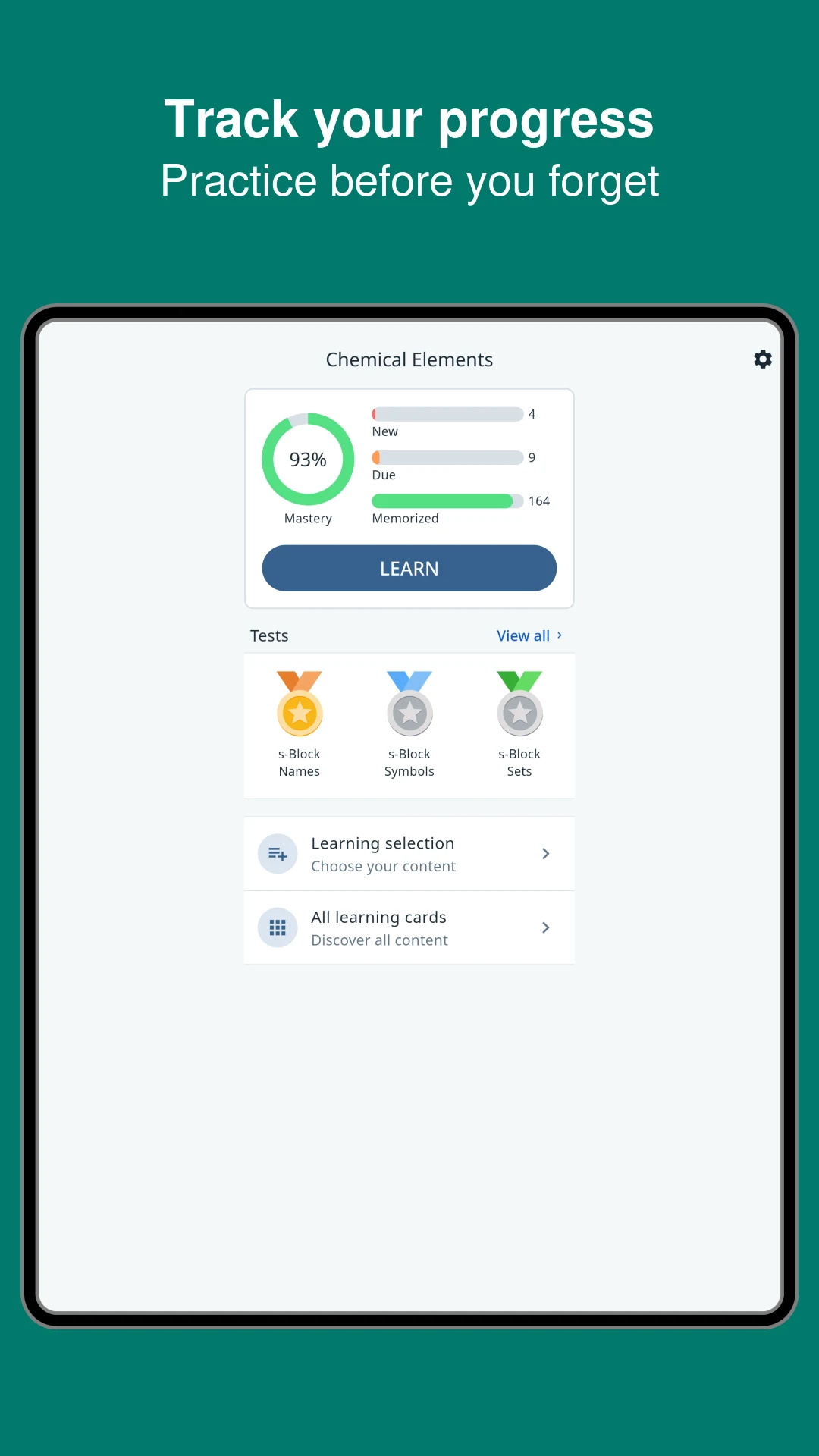 Chemical Elements Practice screenshot